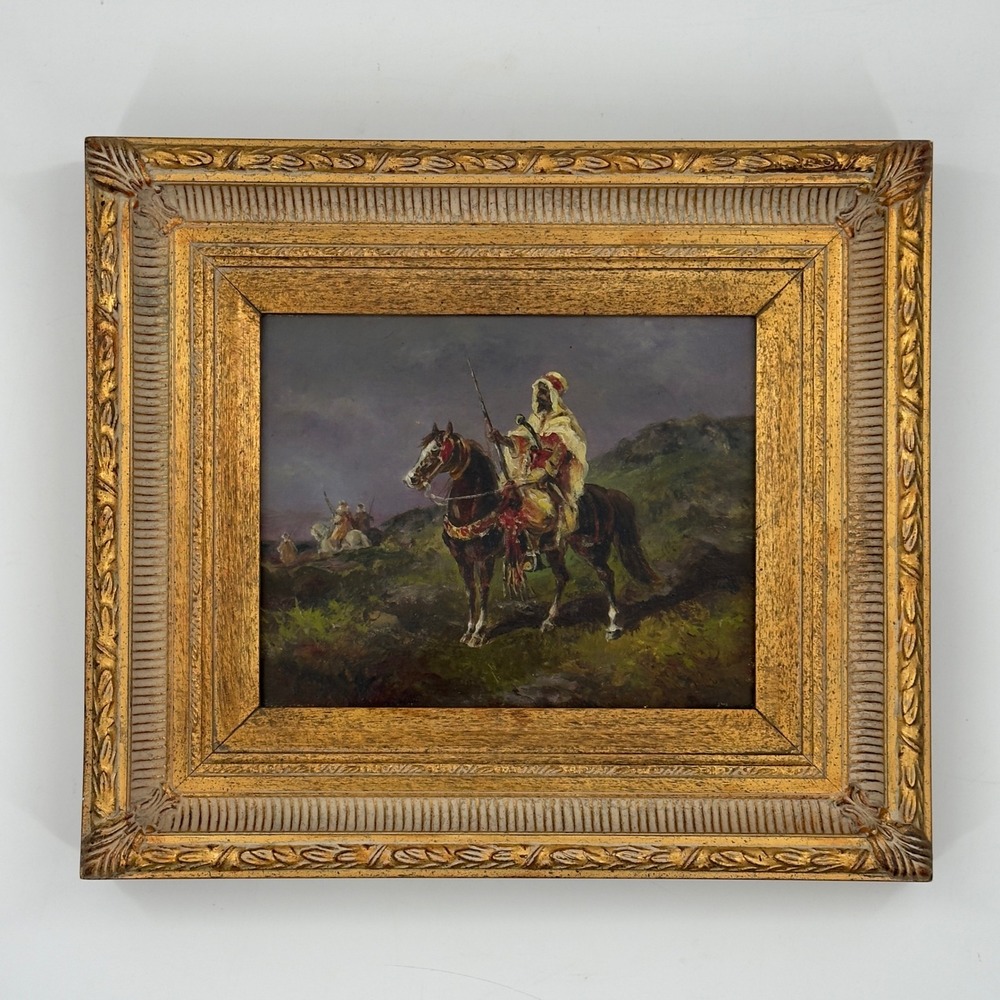 Antique Arthur Lumley (1837–1912) Original Oil Painting "An Arab Advance"